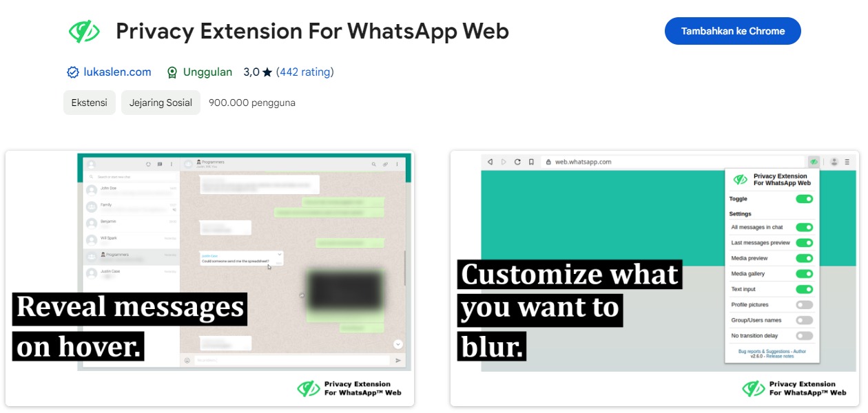 Cara Menggunakan Privasi Extension for WhatsApp Web