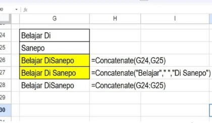 Cara Menggunakan Rumus CONCATENATE di Spreadsheet, Menggabungkan Beberapa Teks Menjadi 1 Teks