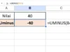 Cara Menggunakan Rumus UMINUS di Spreadsheet, Menampilkan Nilai dengan Tanda yang Dibalik