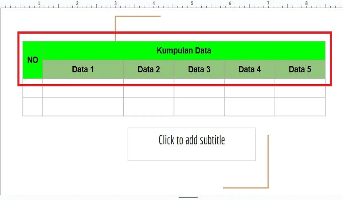 Cara Membuat Tulisan di Tengah Tabel Google Slides (Rata Tengah)