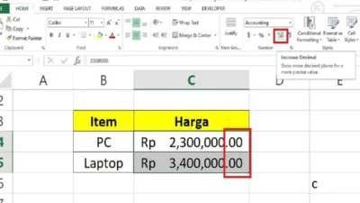 Cara Membuat 2 Angka dibelakang Koma pada Excel, Berikut Contoh dan Tutorialnya!