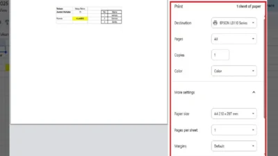 Cara Set Print Area di Spreadsheet / Google Sheet